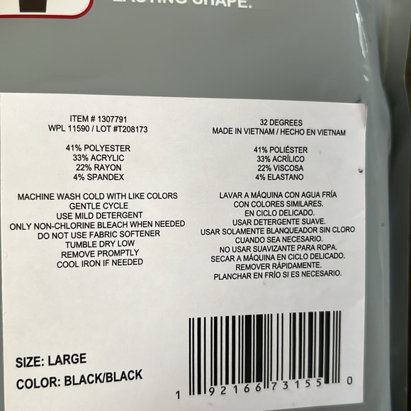 2 pack black layering pants, 32° Degrees Heat, NWT, size L - Picture 4 of 4